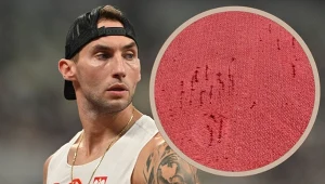 Marcin Krukowski, a w ramce zdjęcie tartanu autorstwa naszego zawodnika