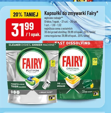 Kapsułki do zmywarki Fairy