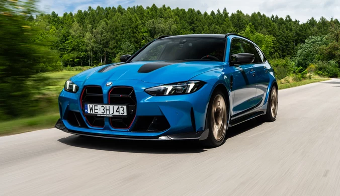BMW M3 CS Touring wyróżnia się na tyle odmiany Competition między innymi zmienioną osłoną chłodnicy i karbonową maską