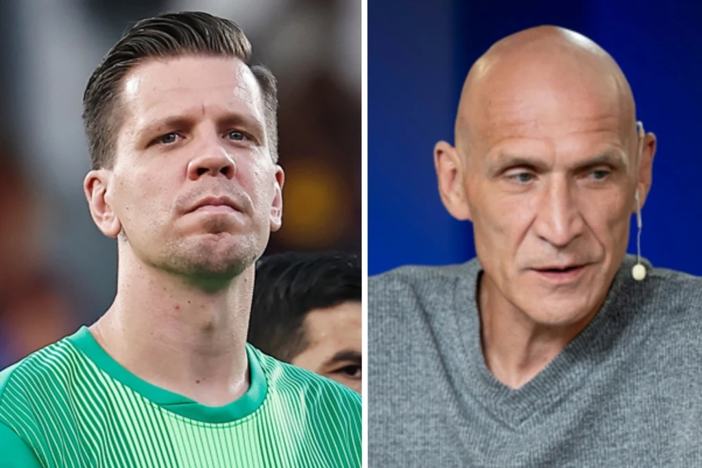 Wojciech Szczęsny, Maciej Szczęsny Portret dwóch mężczyzn obok siebie, jeden z nich ma krótkie włosy i nosi sportową koszulkę, a drugi jest łysy i ubrany w szarą bluzę, widoczny mikrofon na jego uchu.