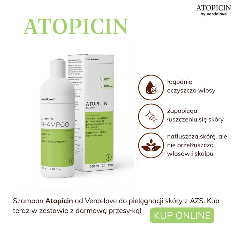 Szampon Atopicin na atopowe zapalenie skóry głowy