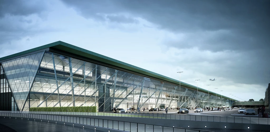 Tak ma wyglądać terminal lotniska w Krakowie po rozbudowie. Inwestycja potrwa 5 lat.