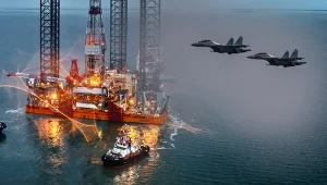 Rosyjskie myśliwce naruszyły strefę bezpieczeństwa platformy Petrobaltic na Morzu Bałtyckim. Zdjęcie ilustracyjne