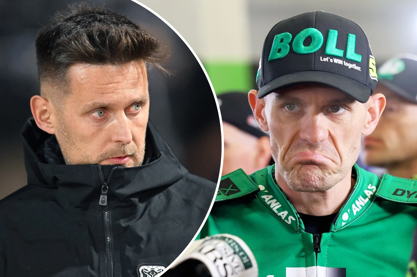 Martin Vaculik zrezygnował z Grand Prix Dwa portrety mężczyzn, po lewej stronie mężczyzna w ciemnej kurtce patrzący w bok, po prawej stronie mężczyzna w zielonej sportowej kurtce i czapce z logo BOLL, o wyraźnie niezadowolonej minie.