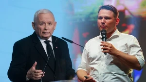 Jarosław Kaczyński (fot. Jacek Szydlowski / Forum) i Sławomir Mentzen (fot. Mateusz Bialczyk / Forum); kolaż: A. Włodarczyk