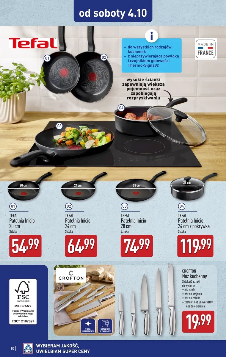 Patelnie Tefal w Aldi 