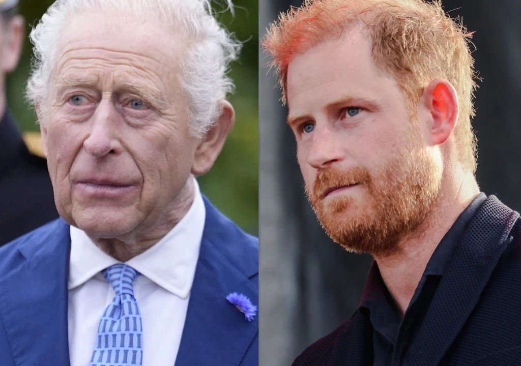 Król Karol III i książę Harry