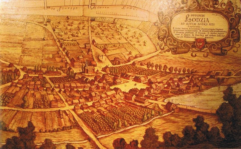 Miasteczko Łodzia – panorama (F. Johnney, ok. 1812)[