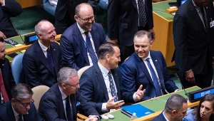 Radosław Sikorski oraz Karol Nawrocki na 80. sesji Zgromadzenia Ogólnego ONZ