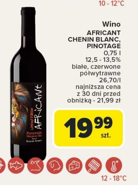 Wino półwytrawne AFRICANT PINOTAGE
