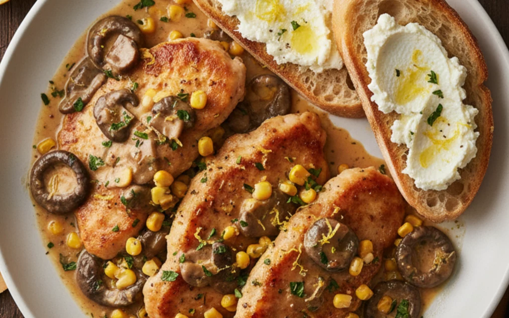 Piccata di pollo z grzybami