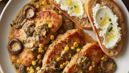 ​Piccata di pollo – z grzybami i cytrynową ricottą. Autorska interpretacja klasyki według Jurka Sobieniaka