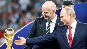 Szef FIFA Gianni Infantino i Władimir Putin, prezydent Federacji Rosyjskiej