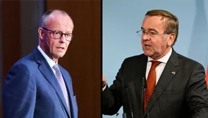 Przywódcy Niemiec: kanclerz Friedrich Merz i szef resortu obrony Boris Pistorius