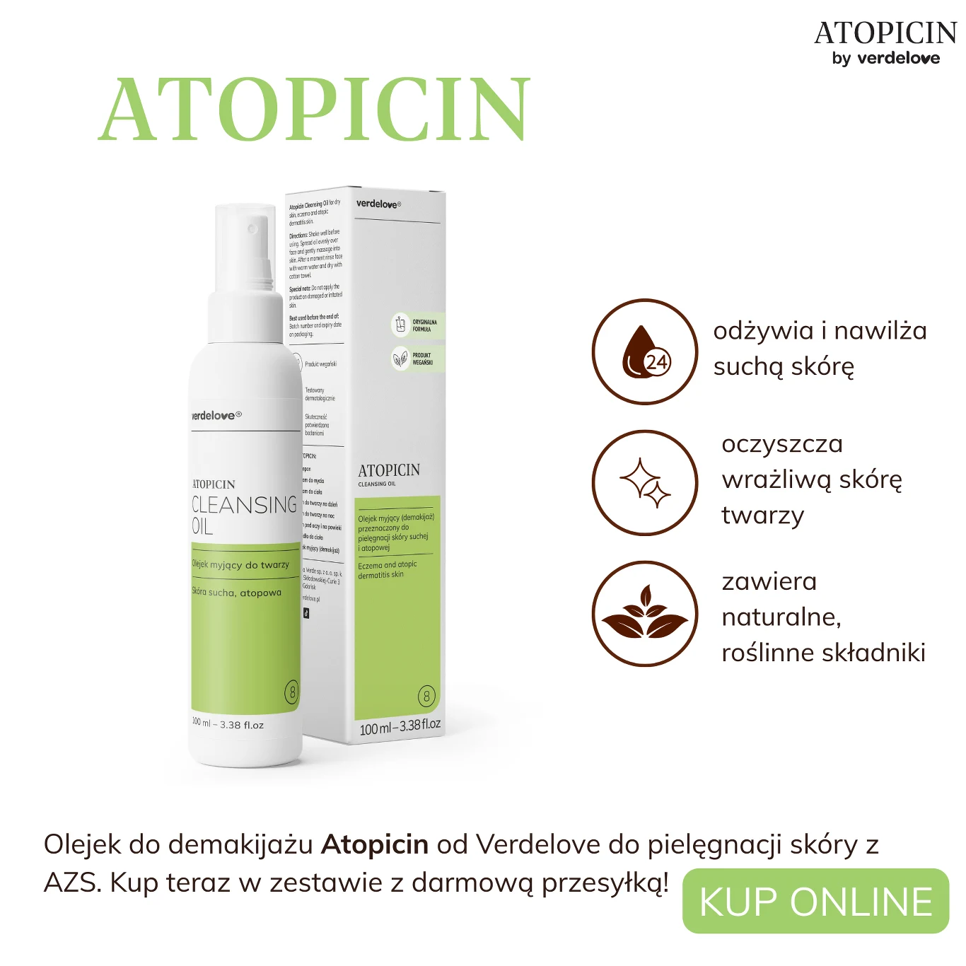 Olejek do demakijażu Atopicin - nawilżenie i ukojenie każdego dnia