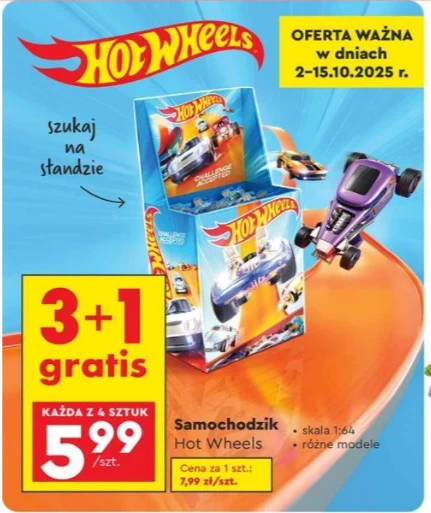 Hot Wheels 3+1 gratis w Biedronce