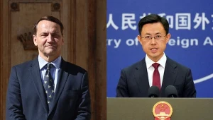Radosław Sikorski i rzecznik chińskiego MSZ Guo Jiakun