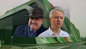 Bogusław Kośmider i Szczęsny Filipiak. W tle ekospalarnia