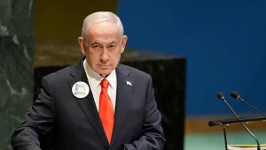 Premier Izraela Binjamin Netanjahu podczas wystąpienia na Zgromadzeniu Ogólnym ONZ