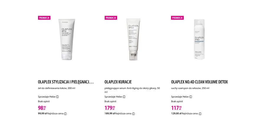 Promocja Olaplex w Hebe 