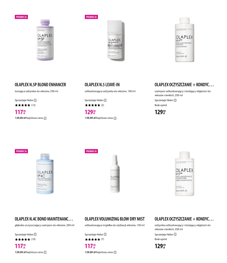 Promocja Olaplex w Hebe 