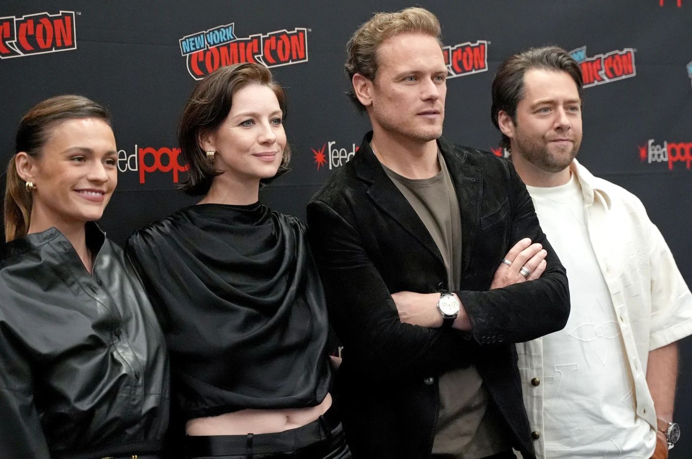 Sophie Skelton, Caitriona Balfe, Sam Heughan, Richard Rankin