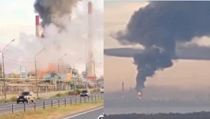 Rosja. Pożar w rafinerii w regionie jarosławskim.