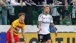 Oskar Pietuszewski i Kamil Piątkowski podczas meczu Ekstraklasy