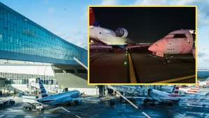 Wypadek samolotów na płycie lotniska LaGuardia w Nowym Jorku