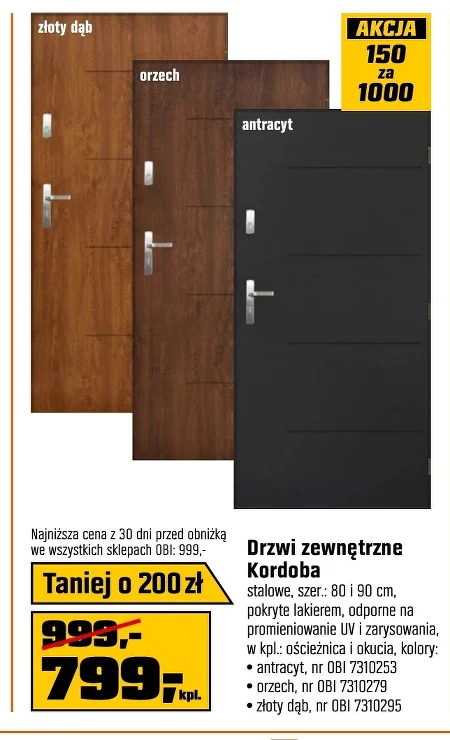 Drzwi zewnętrzne Orzech