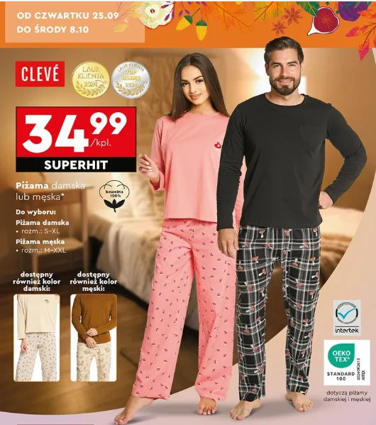 Piżamy Clevé – nowość w Biedronce Piżamy Clevé – nowość w Biedronce