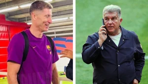 Robert Lewandowski i Joan Laporta