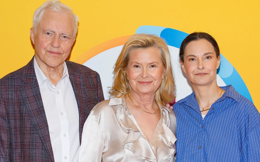 Barbara Bursztynowicz z córką Małgorzatą i mężem Jackiem w "halo tu polsat"