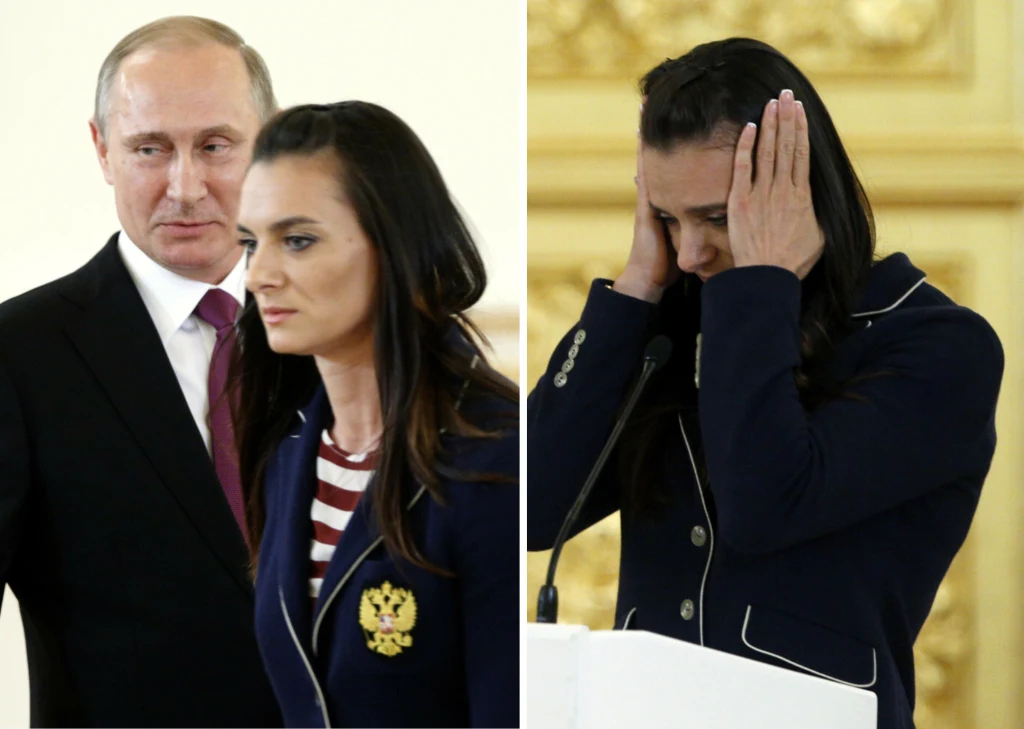 Na zdjęciu Jelena Isinbajewa w towarzystwie Władimira Putina Na zdjęciu Jelena Isinbajewa w towarzystwie Władimira Putina