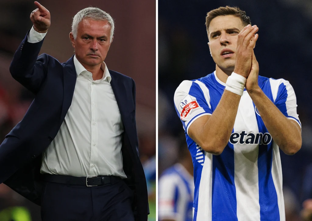 Jose Mourinho i Jan Bednarek Jose Mourinho i Jan Bednarek