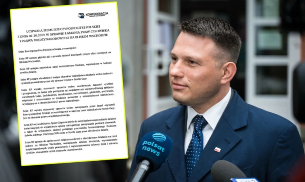 Konfederacja złożyła dziś projekt uchwały w sprawie Strefy Gazy Konfederacja złożyła dziś projekt uchwały w sprawie Strefy Gazy