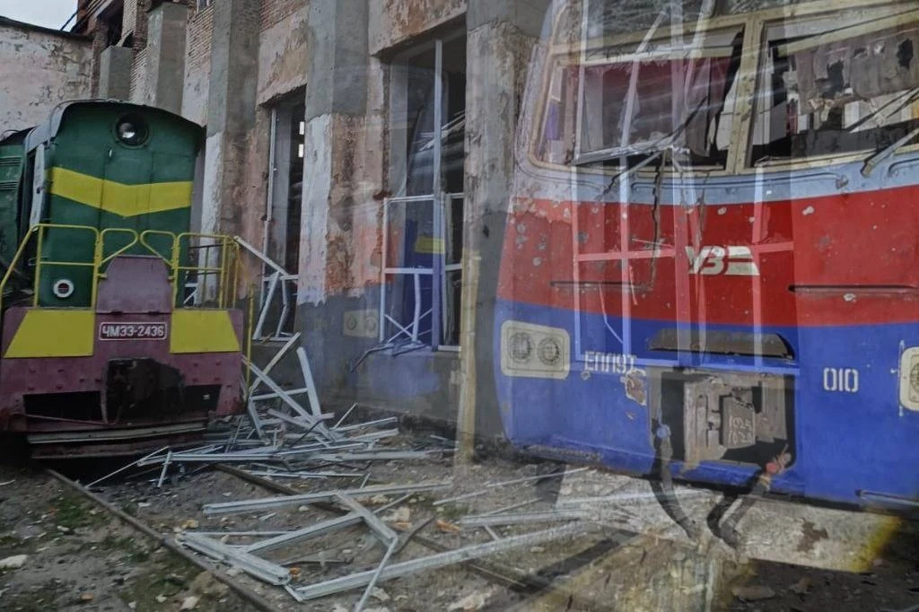 Efekty rosyjskiego ataku w Połtawie 