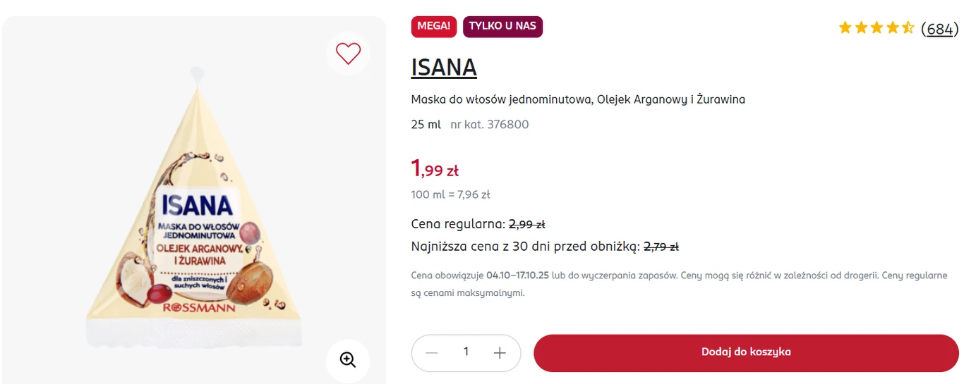 Bestsellerowe maski od Isana w Rossmann Bestsellerowe maski od Isana w Rossmann
