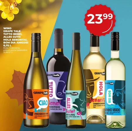 Wino półsłodkie Grape Talk