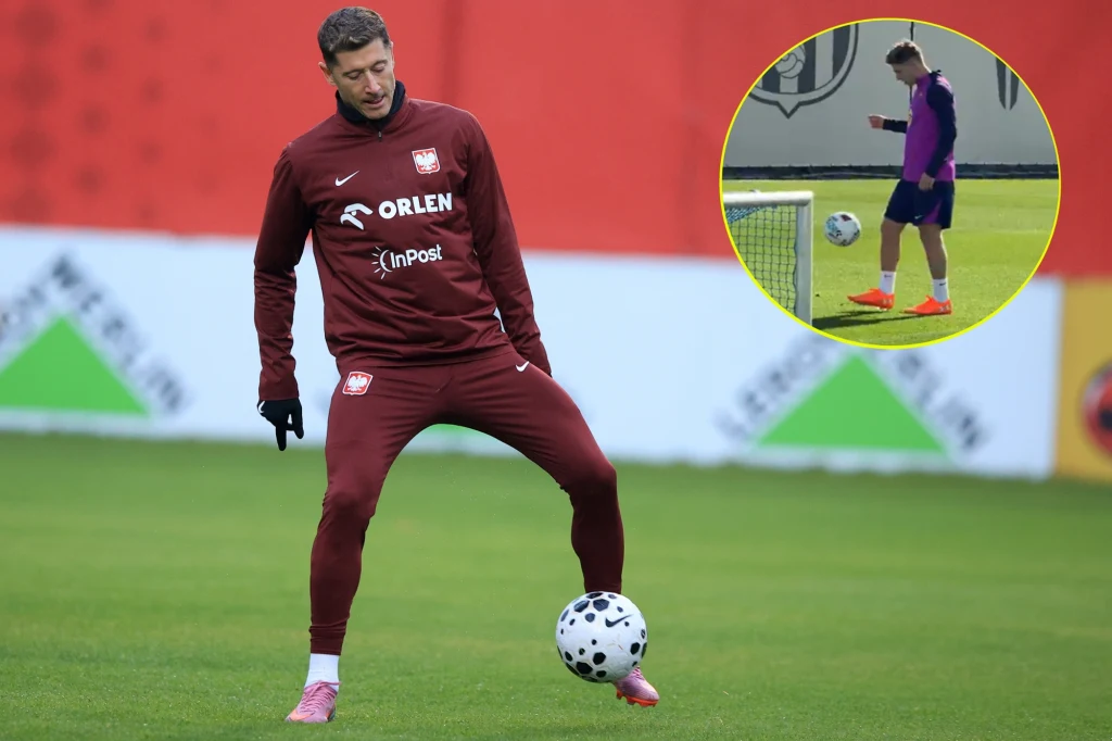 Robert Lewandowski, w kółku Fermin Lopez