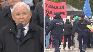 "Grupa Putina tutaj działa". Kaczyński oburzony incydentem na miesięcznicy