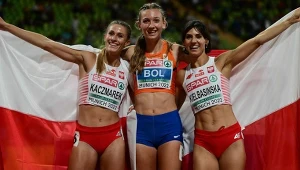 Od lewej: Natalia Bukowiecka, Femke Bol i Anna Kiełbasińska. Takiego tercetu na podium już nie zobaczymy