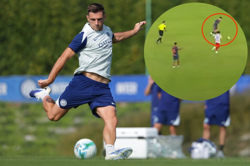 Iwo Kaczmarski podczas sparingu Interu popisał się m.in. mocnym strzałem z dystansu Iwo Kaczmarski podczas sparingu Interu popisał się m.in. mocnym strzałem z dystansu