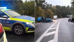 Wypadek w miejscowości Wola Łącka na Mazowszu