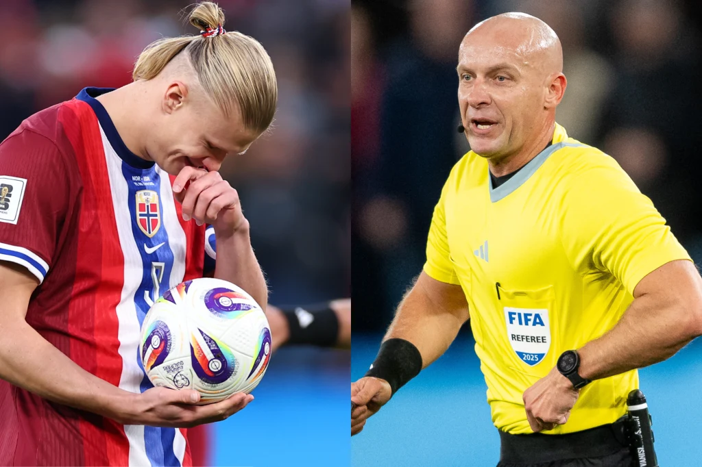 Erling Haaland i Szymon Marciniak Erling Haaland i Szymon Marciniak