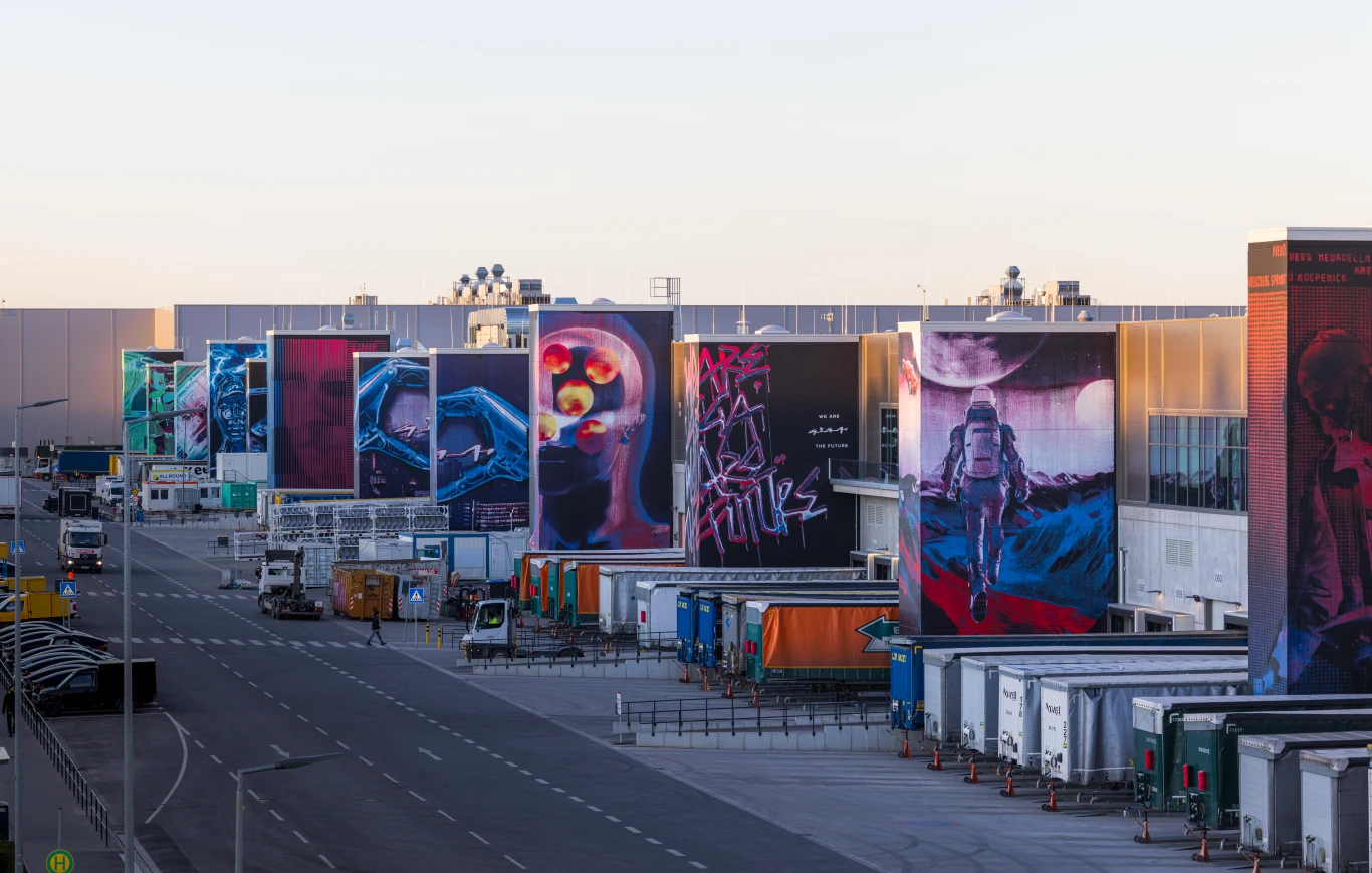 Elewację budynku zdobią efektowne murale