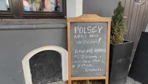 Napis przed jednym z lokali w Kownie