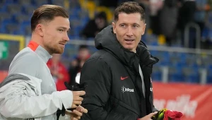 Robert Lewandowski i Matty Cash przed meczem reprezentacji Polski