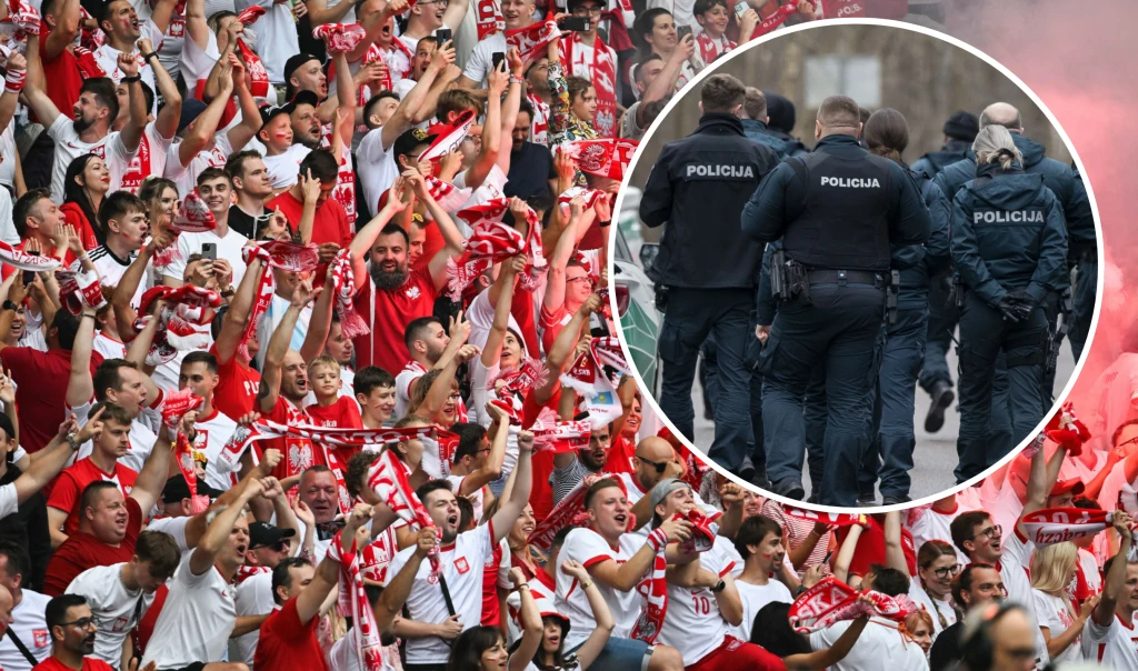 Polscy kibice i litewska policja Polscy kibice i litewska policja