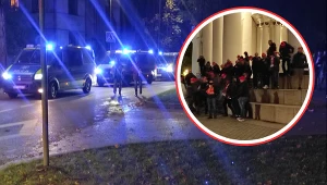 Odgłosy wybuchów. Polacy ruszyli na stadion w Kownie. Policja w akcji